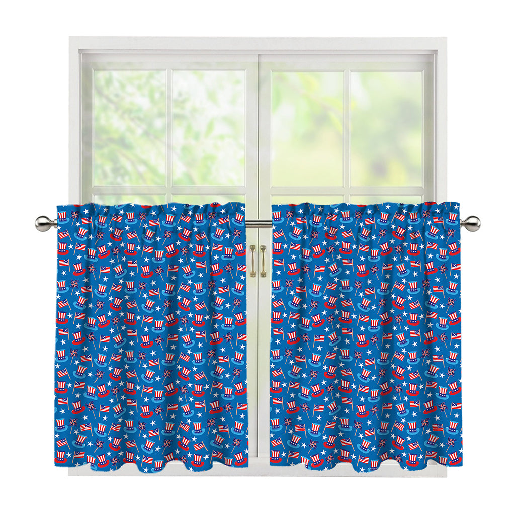 American Independence Day Pattern Print Tier Curtains