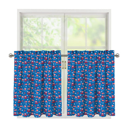 American Independence Day Pattern Print Tier Curtains