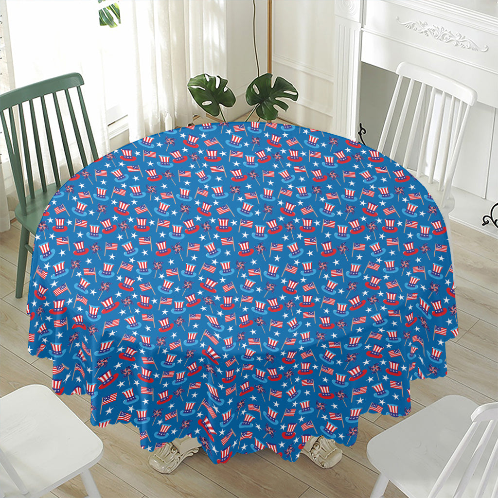 American Independence Day Pattern Print Waterproof Round Tablecloth