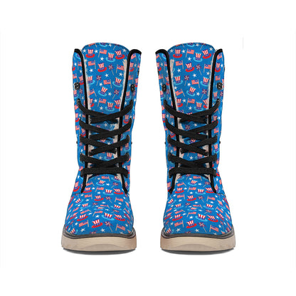 American Independence Day Pattern Print Winter Boots