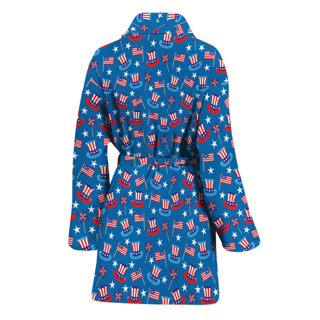 American Independence Day Pattern Print Women's Bathrobe