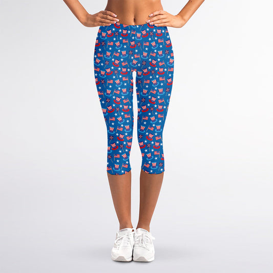 American Independence Day Pattern Print Women's Capri Leggings