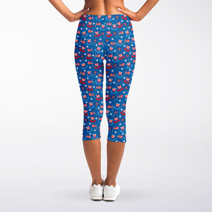 American Independence Day Pattern Print Women's Capri Leggings