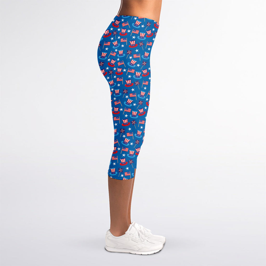American Independence Day Pattern Print Women's Capri Leggings