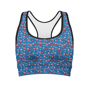 American Independence Day Pattern Print Women's Sports Bra