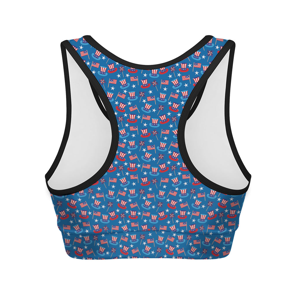 American Independence Day Pattern Print Women's Sports Bra