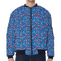 American Independence Day Pattern Print Zip Sleeve Bomber Jacket