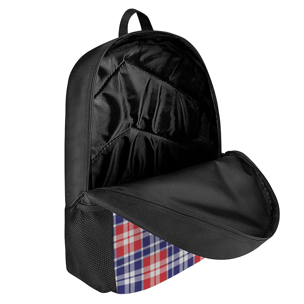 American Independence Day Plaid Print 17 Inch Backpack