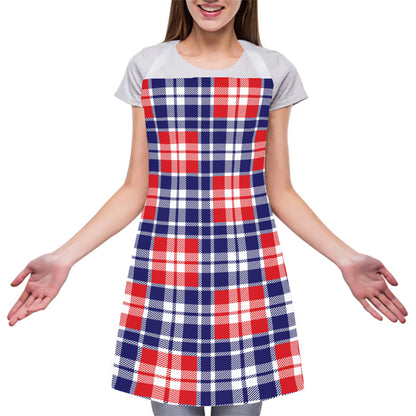 American Independence Day Plaid Print Adjustable Apron