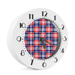 American Independence Day Plaid Print Alarm Clock