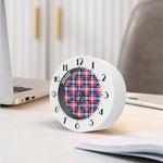 American Independence Day Plaid Print Alarm Clock