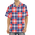 American Independence Day Plaid Print Aloha Shirt