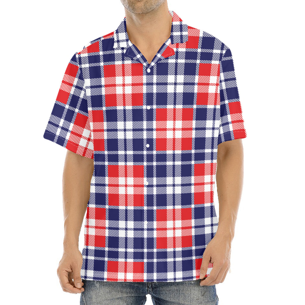 American Independence Day Plaid Print Aloha Shirt