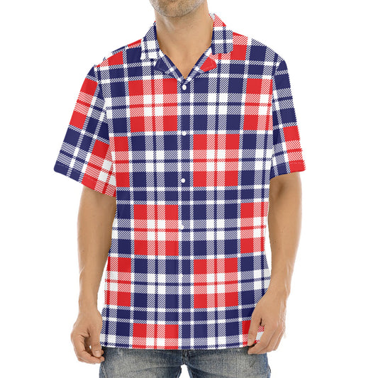 American Independence Day Plaid Print Aloha Shirt