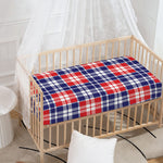 American Independence Day Plaid Print Baby Crib Sheet