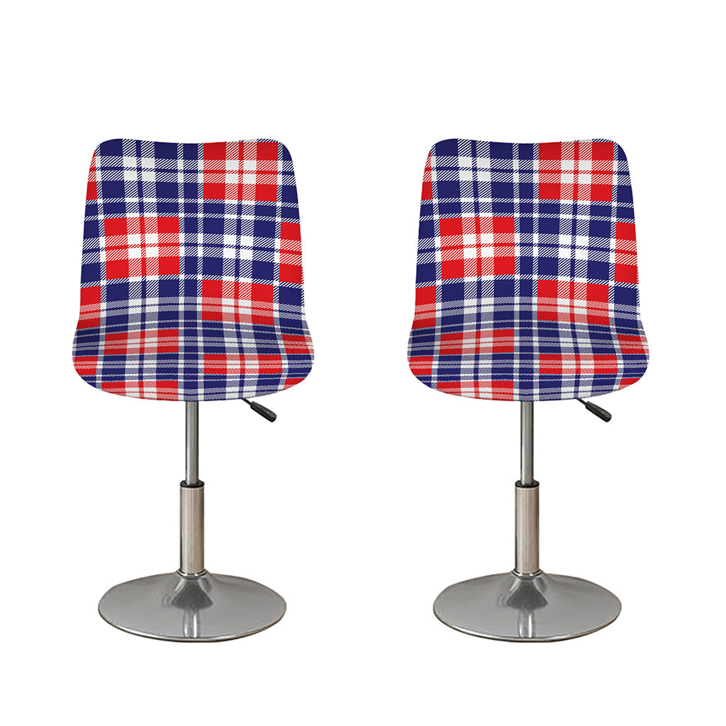 American Independence Day Plaid Print Bar Stool Covers