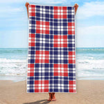 American Independence Day Plaid Print Beach Towel