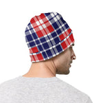 American Independence Day Plaid Print Beanie
