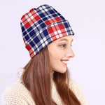 American Independence Day Plaid Print Beanie
