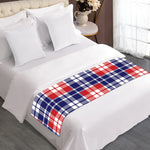 American Independence Day Plaid Print Bed Runner