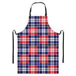 American Independence Day Plaid Print Bib Apron With Pocket