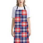 American Independence Day Plaid Print Bib Apron With Pocket