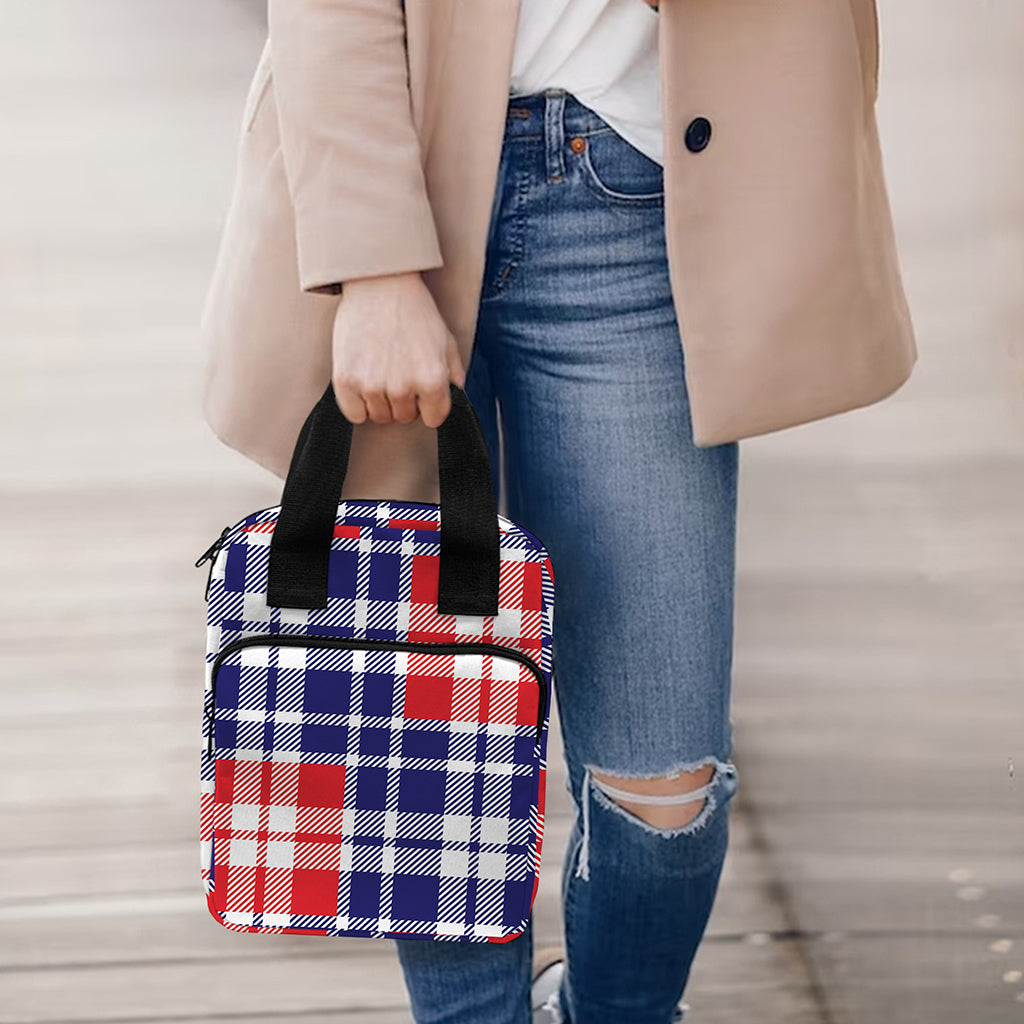 American Independence Day Plaid Print Bible Tote Bag