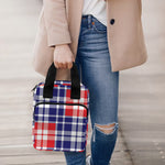 American Independence Day Plaid Print Bible Tote Bag