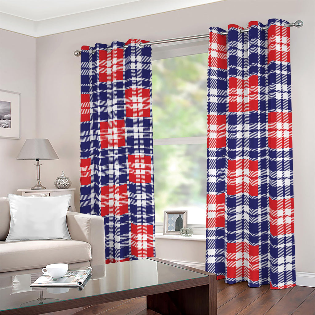 American Independence Day Plaid Print Blackout Grommet Curtains