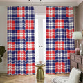 American Independence Day Plaid Print Dimout Pencil Pleat Curtains