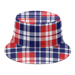 American Independence Day Plaid Print Bucket Hat