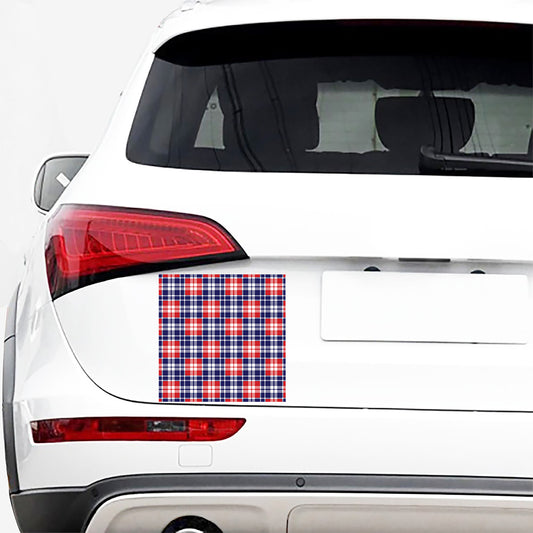 American Independence Day Plaid Print Car Sticker