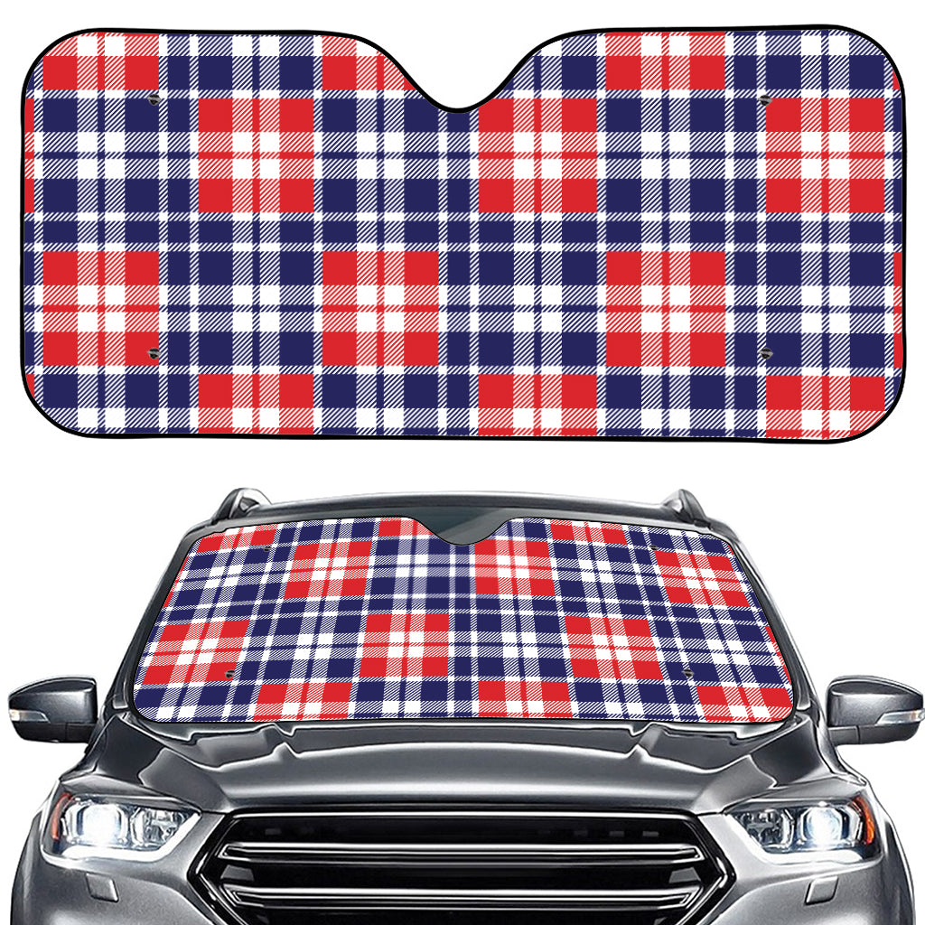 American Independence Day Plaid Print Car Windshield Sun Shade