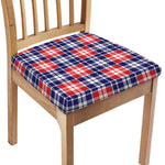 American Independence Day Plaid Print Chair Cushion Cover