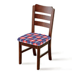 American Independence Day Plaid Print Chair Cushion Cover