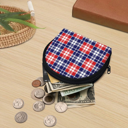 American Independence Day Plaid Print Coin Purse