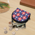 American Independence Day Plaid Print Coin Purse
