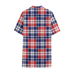 American Independence Day Plaid Print Cotton Hawaiian Shirt