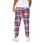 American Independence Day Plaid Print Cotton Pants