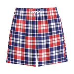American Independence Day Plaid Print Cotton Shorts