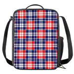 American Independence Day Plaid Print Crossbody Lunch Bag