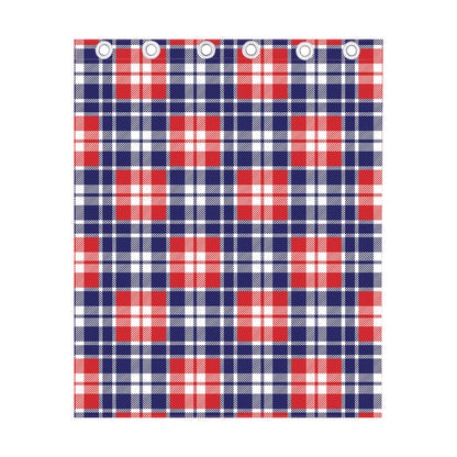 American Independence Day Plaid Print Curtain