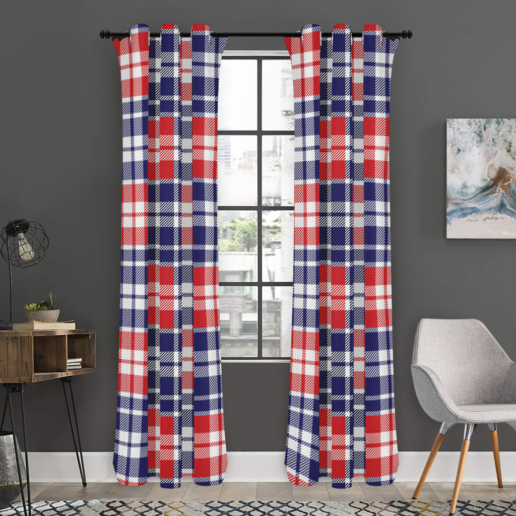 American Independence Day Plaid Print Curtain