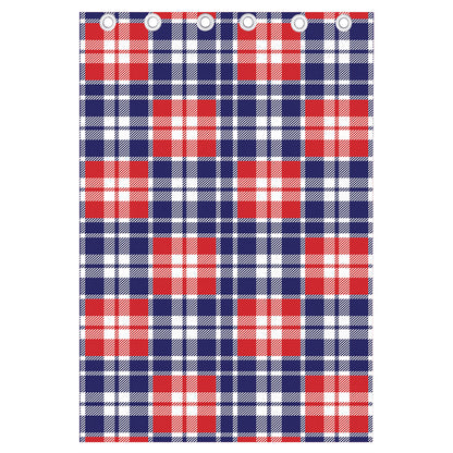 American Independence Day Plaid Print Curtain