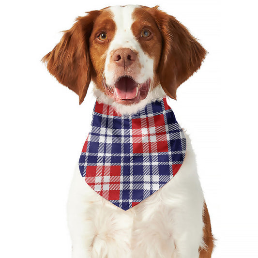 American Independence Day Plaid Print Dog Bandana