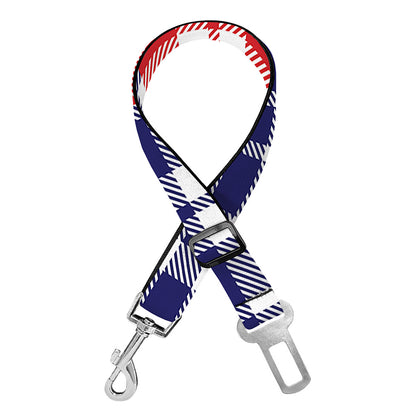 American Independence Day Plaid Print Dog Seat Belt