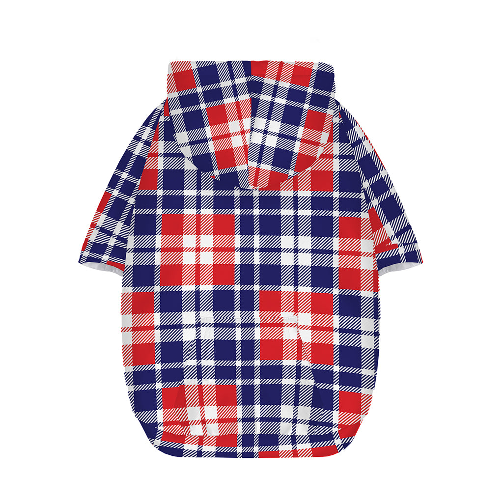 American Independence Day Plaid Print Dog Zip Up Hoodie