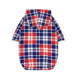 American Independence Day Plaid Print Dog Zip Up Hoodie