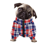 American Independence Day Plaid Print Dog Zip Up Jacket