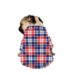 American Independence Day Plaid Print Dog Zip Up Jacket